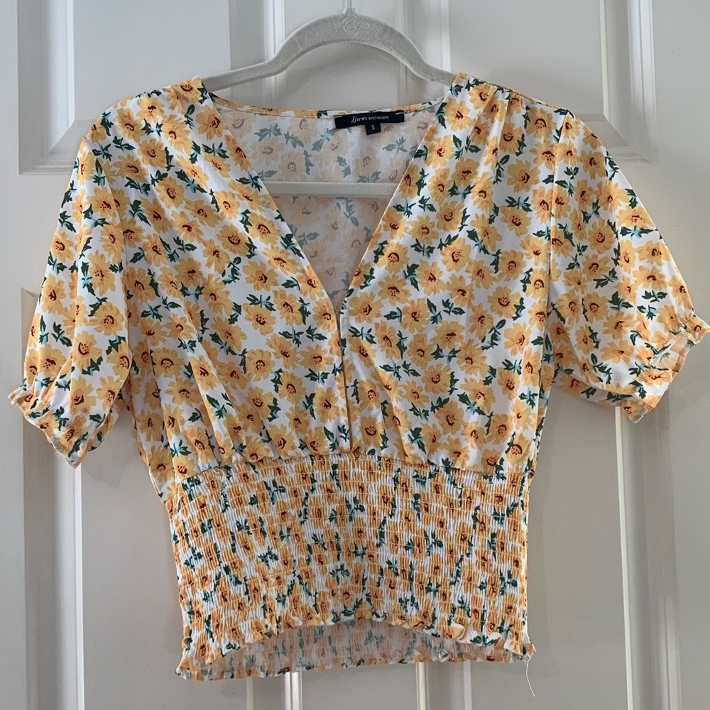 Yellow flower blouse